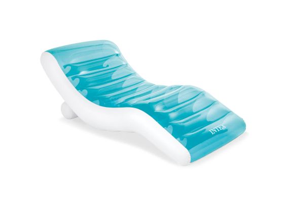 Intex King Kool Poolliege – Aufblasbare Lounge 160 X 85 Cm – Mit Getränkehalter, Arm- & Rückenlehnen – Weiß Mit Transparenter Oberseite